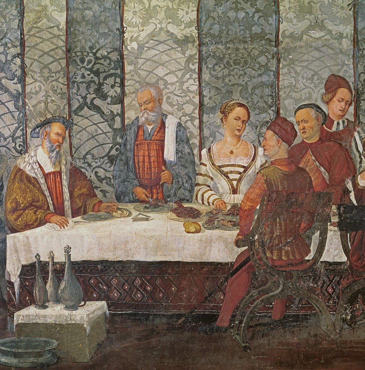 Bankiet wydany przez Bartolomeo Colleoniego dla króla Danii Chrystiana I, 1520-30 (detal z 154940) autorstwa Girolamo Romanino