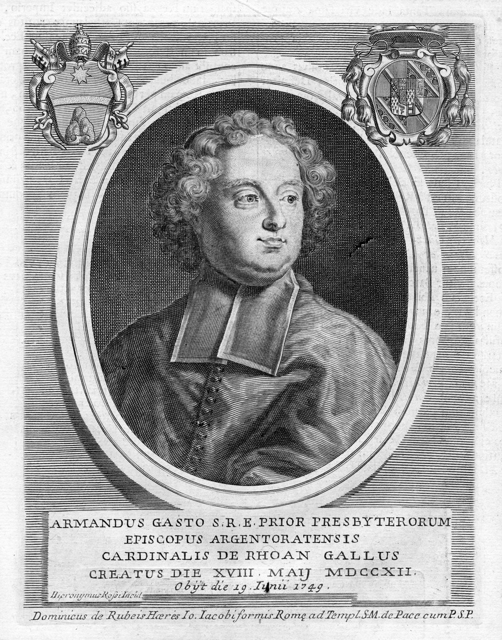 grawerowany portret autorstwa Girolamo Rossi