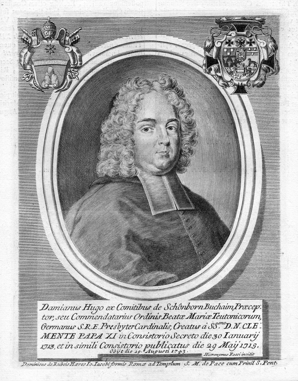 grawerowany portret autorstwa Girolamo Rossi