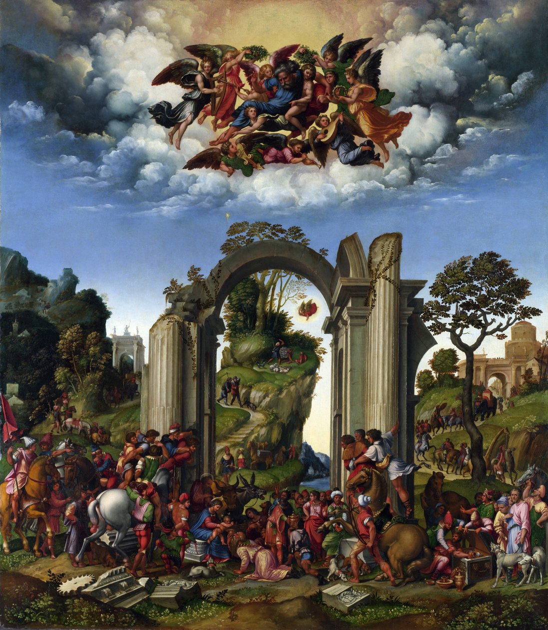 Adoracja Trzech Króli autorstwa Girolamo da Treviso the Younger
