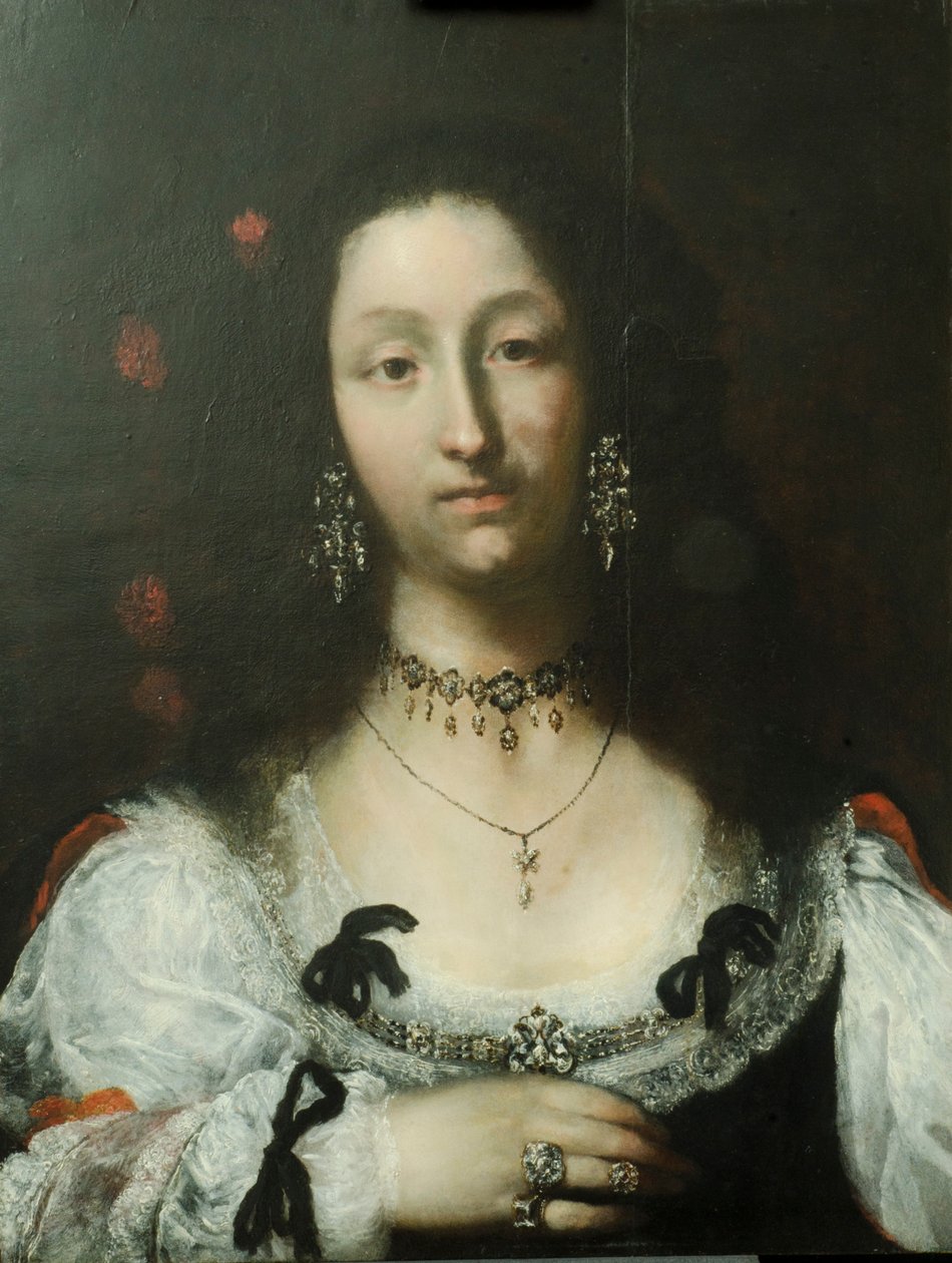 Portret kobiety olej na panelu autorstwa Girolamo Forabosco