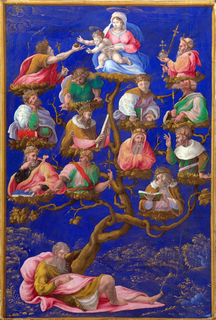 "Drzewo Jessego" Obraz Gerolamo Gengi (1476-1551) około 1535 Londyn, Galeria Narodowa autorstwa Girolamo Genga