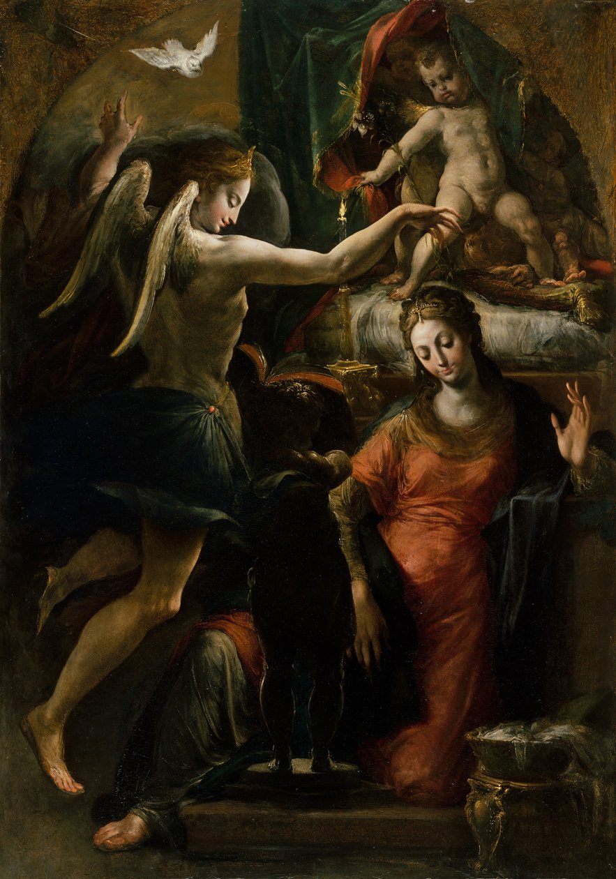 Zwiastowanie. autorstwa Girolamo Mazzola Bedoli