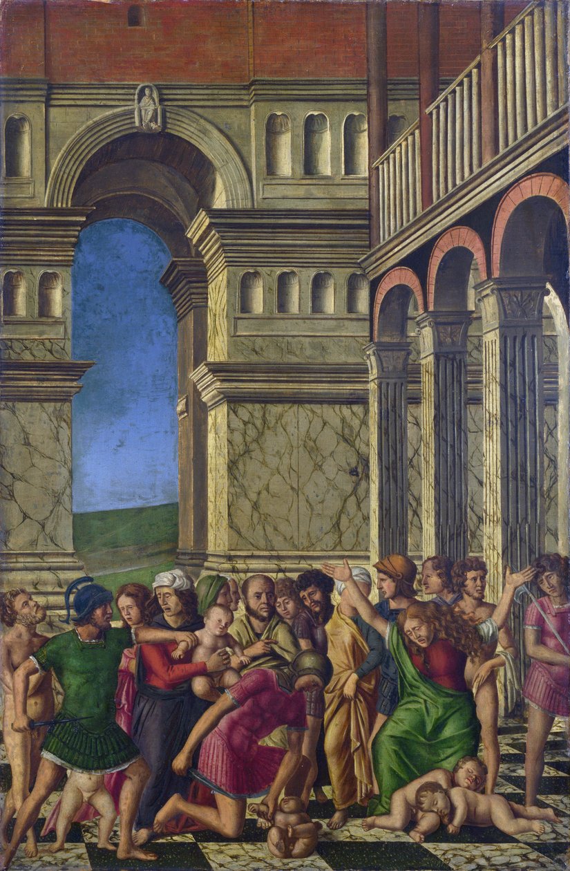 Mocetto, Girolamo (ok. 1458-1531) Masakra niewiniątek Olej na płótnie ok. 1510-1520 National Gallery, Londyn 67,9x44,5 autorstwa Girolamo Mocetto