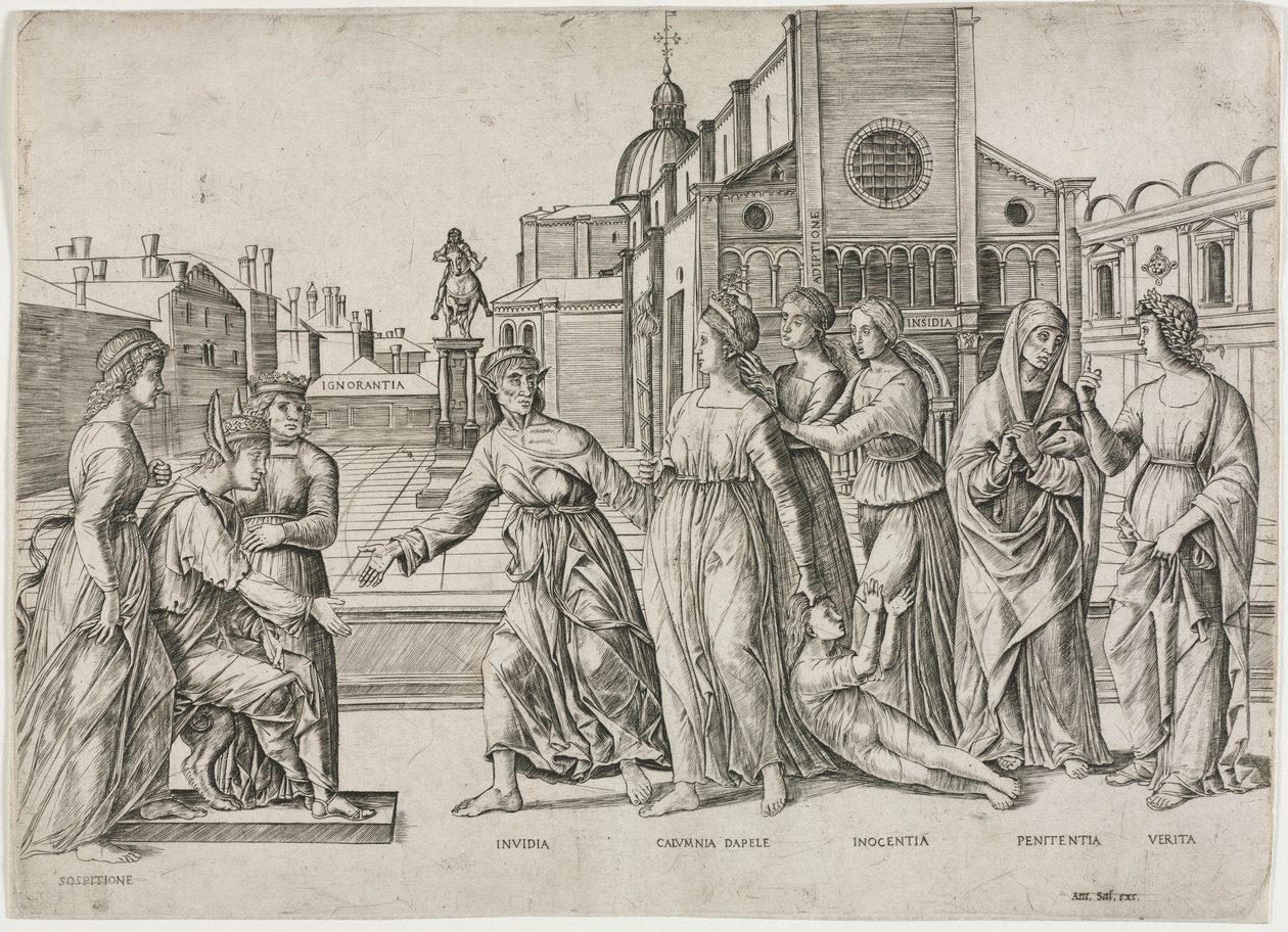 Oszczerstwo Apellesa autorstwa Girolamo Mocetto