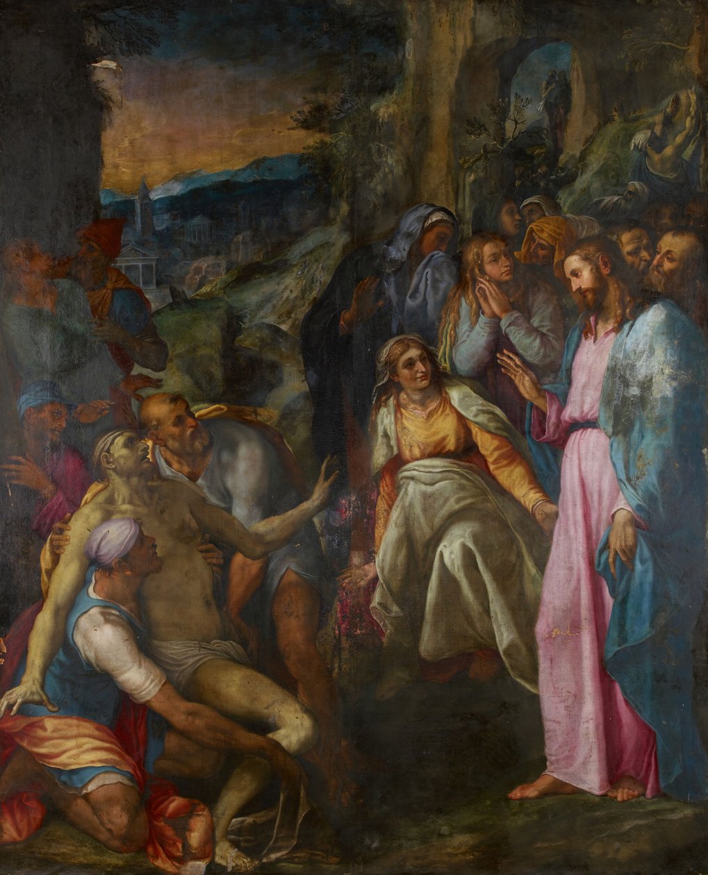 Wskrzeszenie Łazarza, 1592. autorstwa Girolamo Muziano