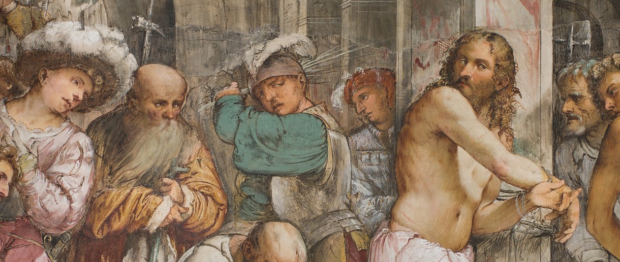 Aleja Środkowa, Piąte Przęsło Południowe, Biczowanie Chrystusa, Jerome Romanino autorstwa Girolamo Romanino