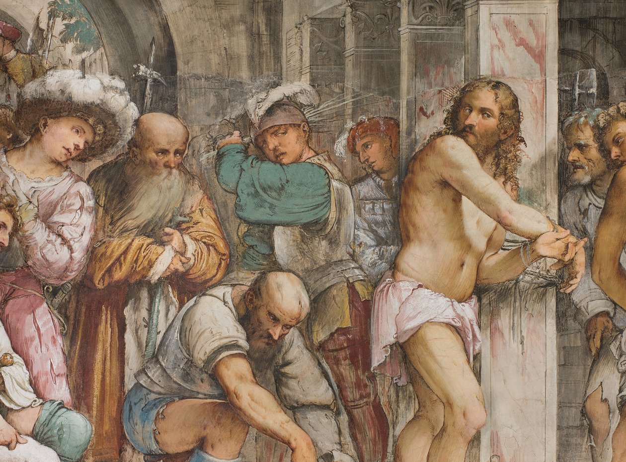 Aleja Środkowa, Piąte Przęsło Południowe, Biczowanie Chrystusa, Jerome Romanino autorstwa Girolamo Romanino