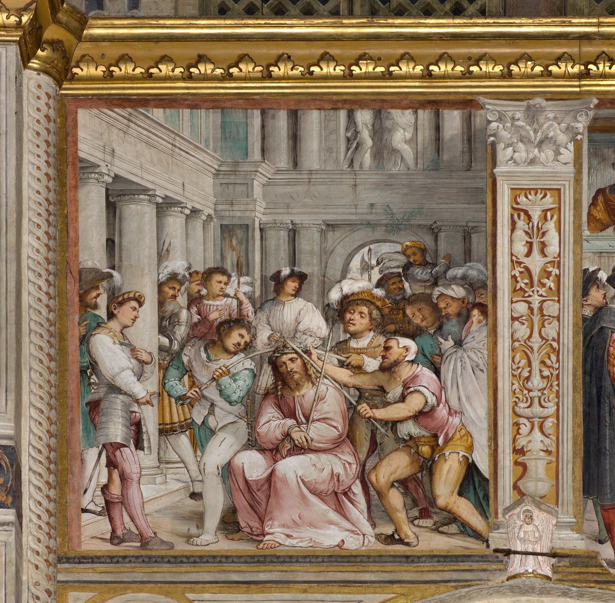 Aleja Środkowa, Czwarte Przęsło Południowe, Koronacja Cierniowa, Girolamo Romanino autorstwa Girolamo Romanino