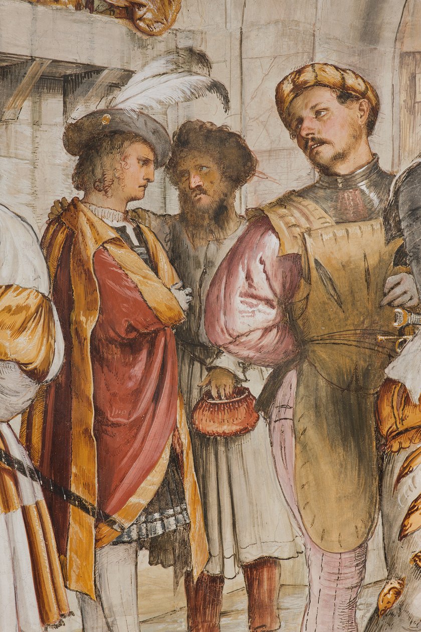 Nawa główna, piąte przęsło południowe, Chrystus przed Piłatem, Girolamo Romanino autorstwa Girolamo Romanino