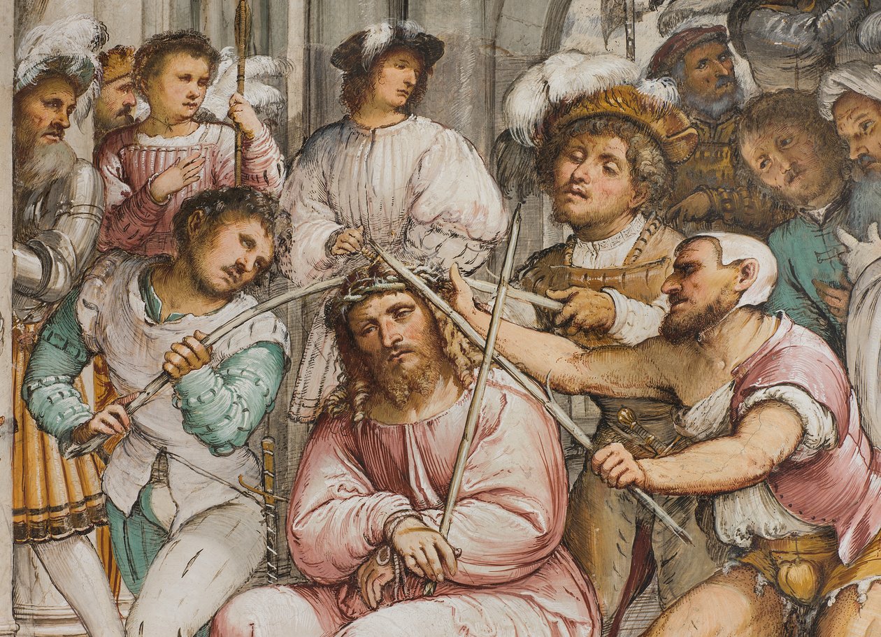 Nawa Środkowa, Czwarte Przęsło Południowe, Koronacja Cierniowa, Girolamo Romanino autorstwa Girolamo Romanino