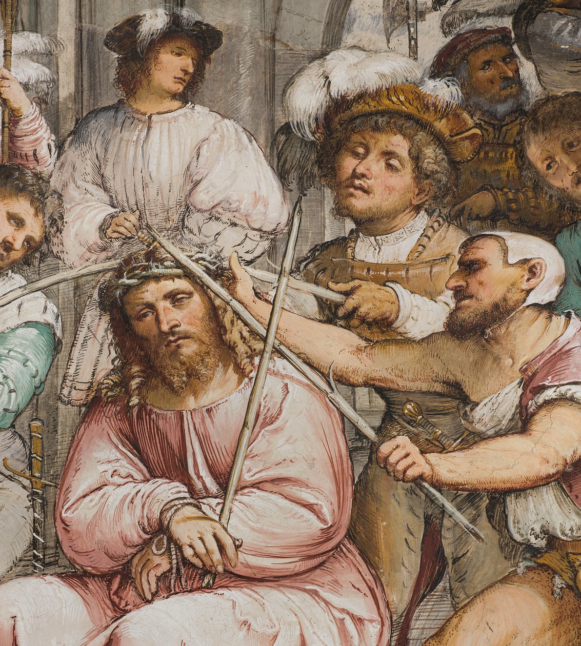 Nawa Środkowa, Czwarte Przęsło Południowe, Koronacja Cierniowa, Girolamo Romanino autorstwa Girolamo Romanino