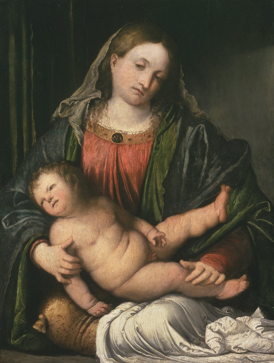 Madonna z Dzieciątkiem, ok. 1516-17 (olej na desce) autorstwa Girolamo Romanino