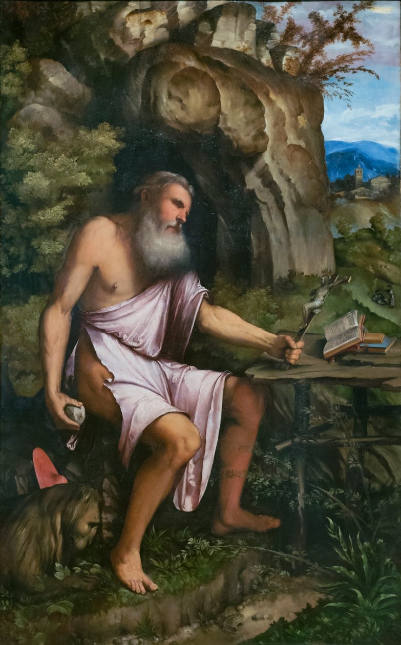 Pokutujący święty Jerome autorstwa Girolamo Romanino