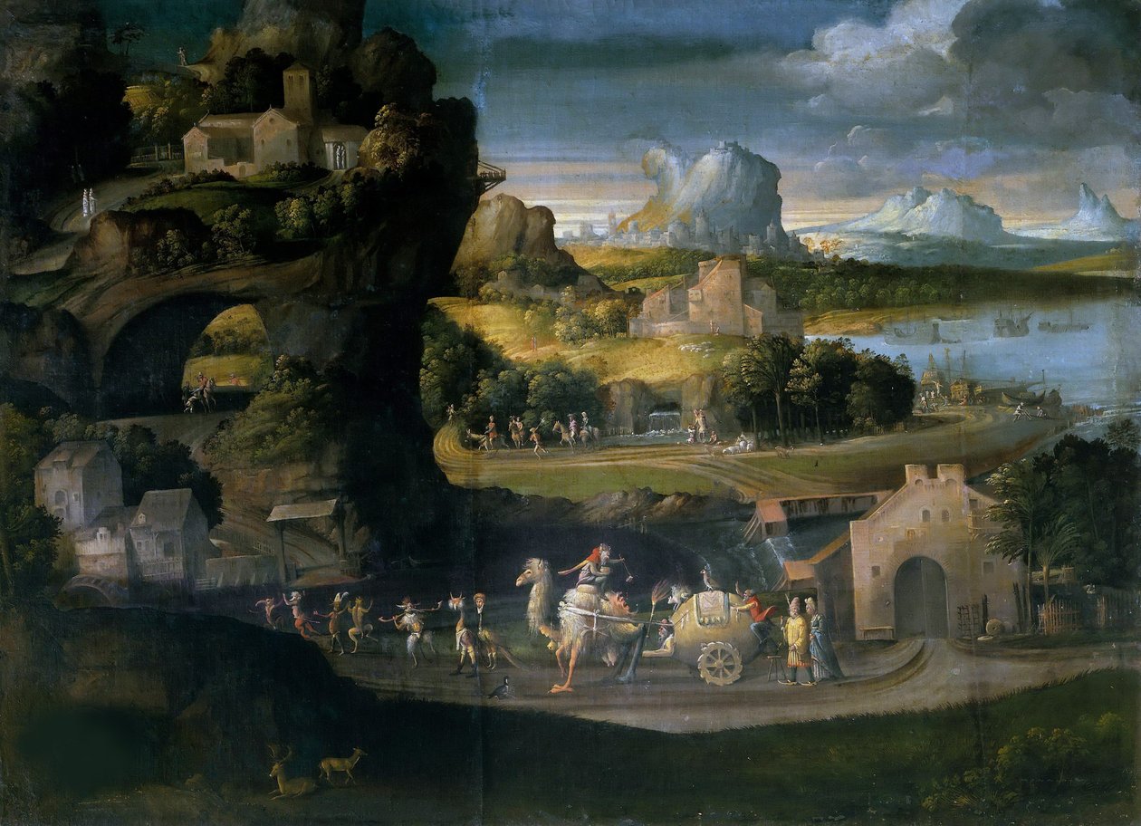 Pejzaż z magami, c. 1525. autorstwa Girolamo da Carpi