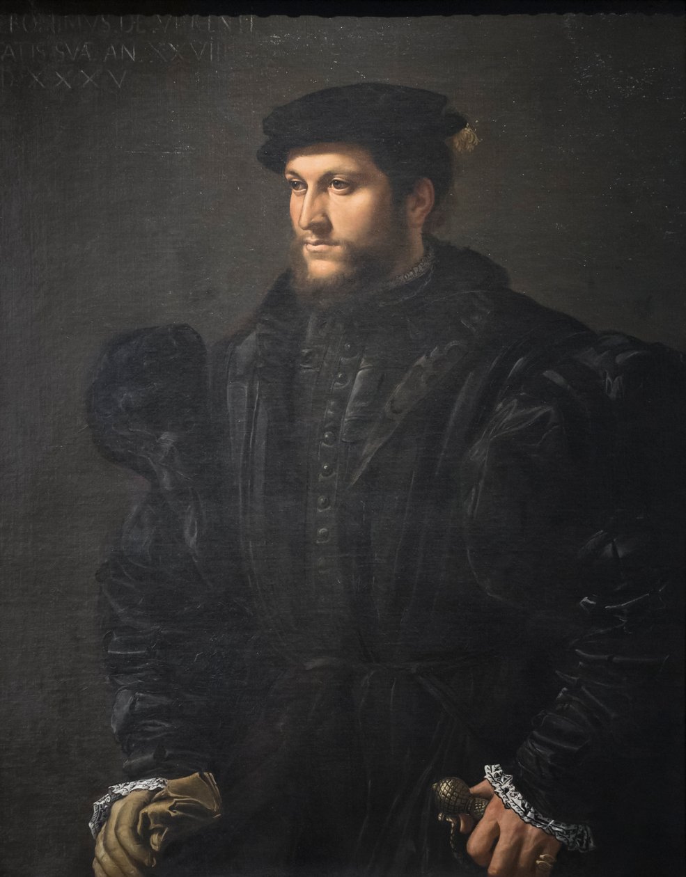 Portret dżentelmena w czerni autorstwa Girolamo da Carpi