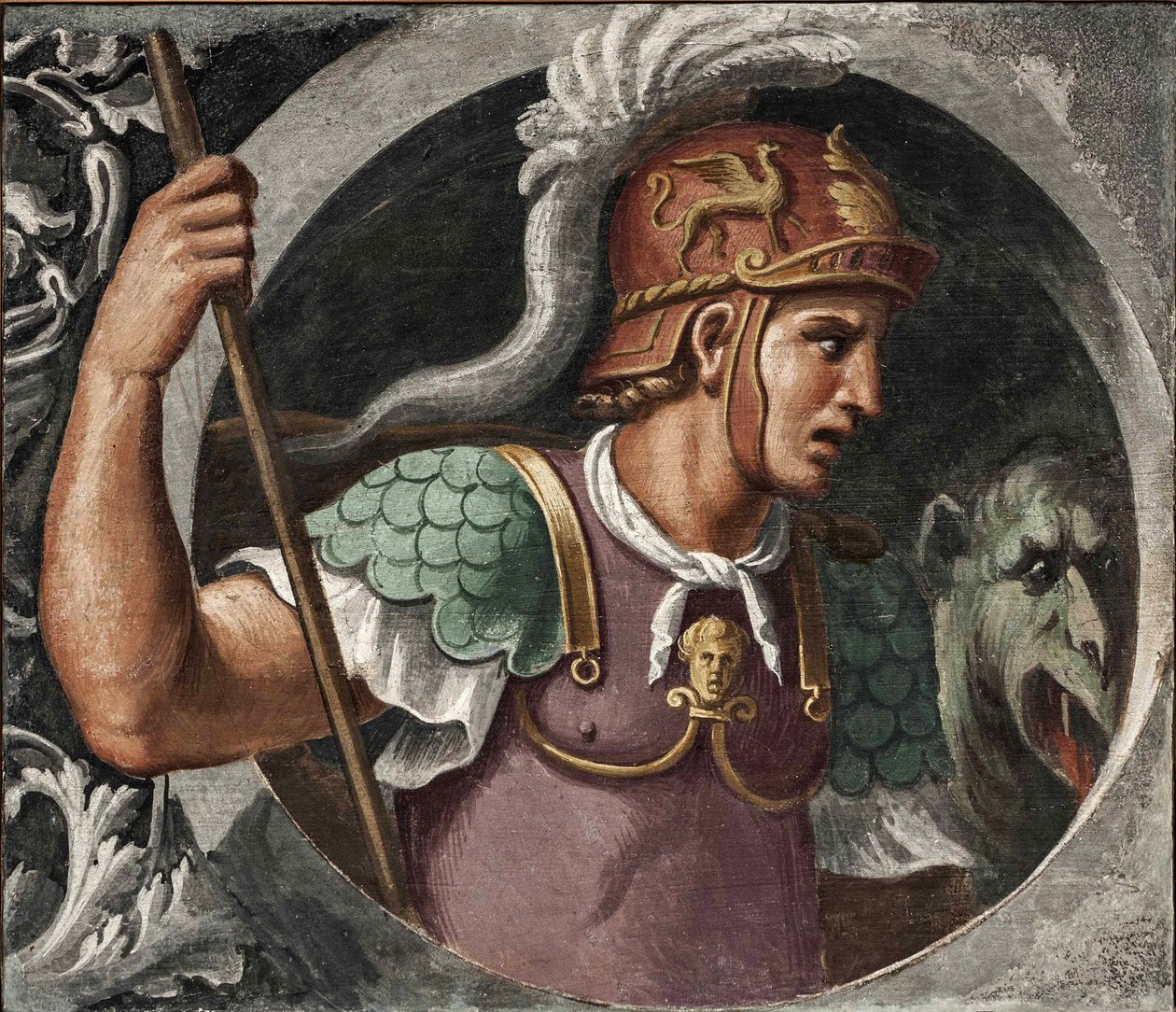 Święty Jerzy par Girolamo da Carpi (1501-1556). Fresk, format: 78x91, Narodowa Galeria Obrazów, Ferrara autorstwa Girolamo da Carpi