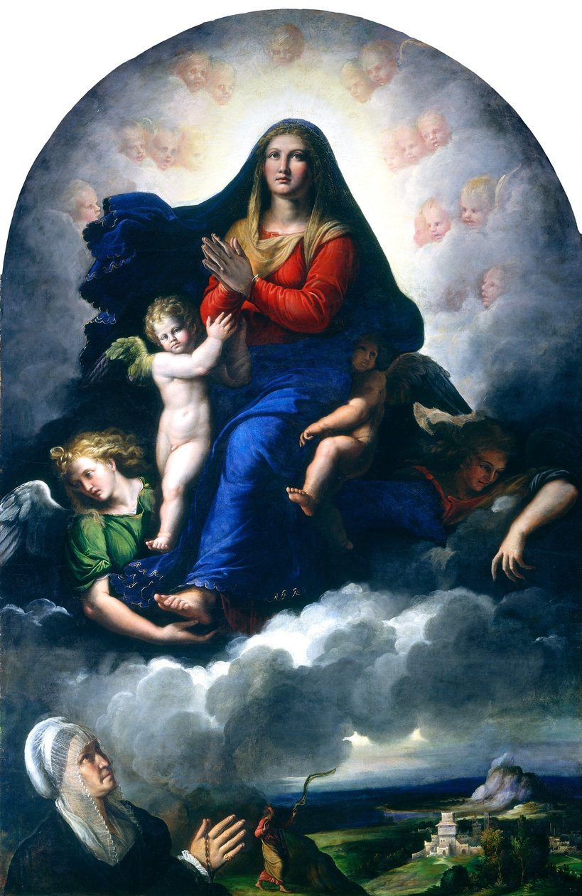 Objawienie Dziewicy autorstwa Girolamo da Carpi