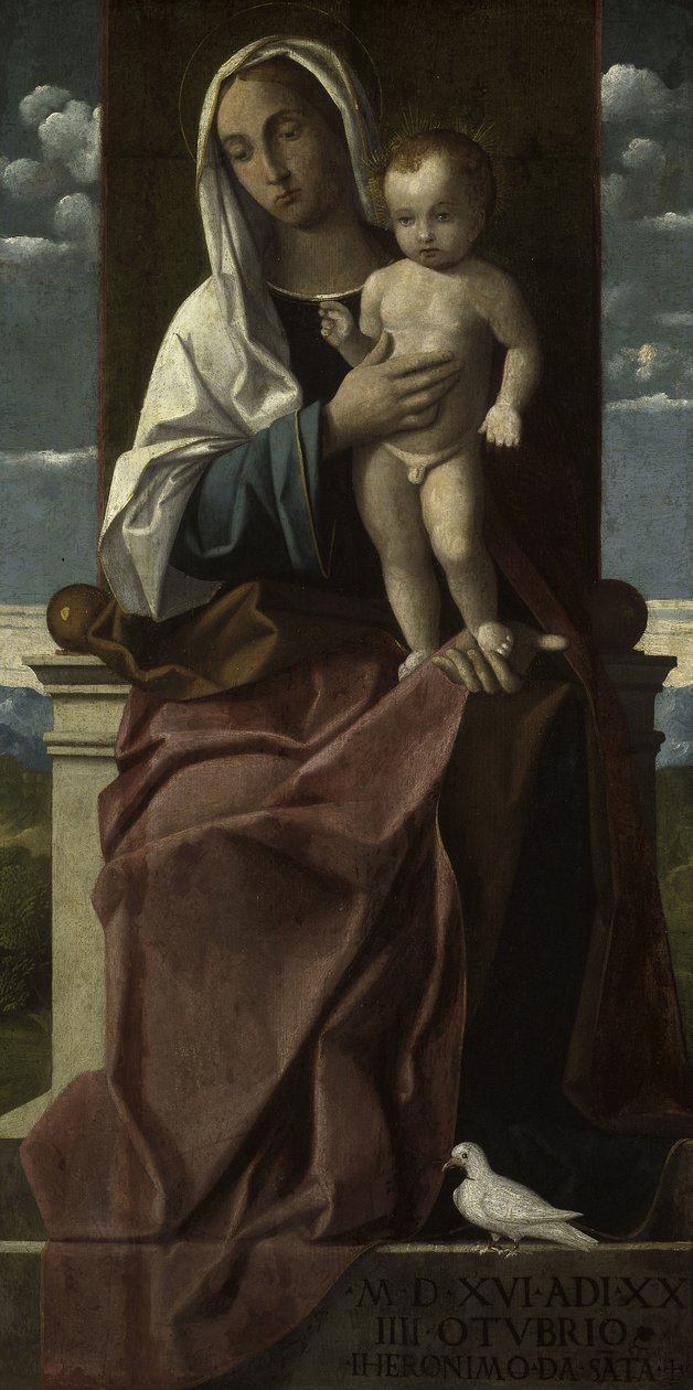 Dziewica z Dzieciątkiem na Tronie autorstwa Girolamo da Santacroce