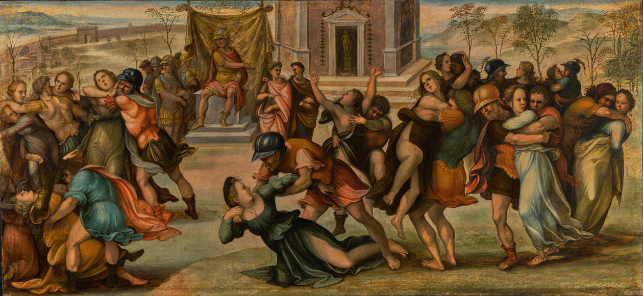 Uprowadzenie Sabinek autorstwa Girolamo del Pacchia