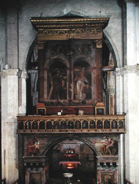 Organy św. Andrei, 1525 (olej i złoty liść na drewnie) autorstwa Girolamo di Romana
