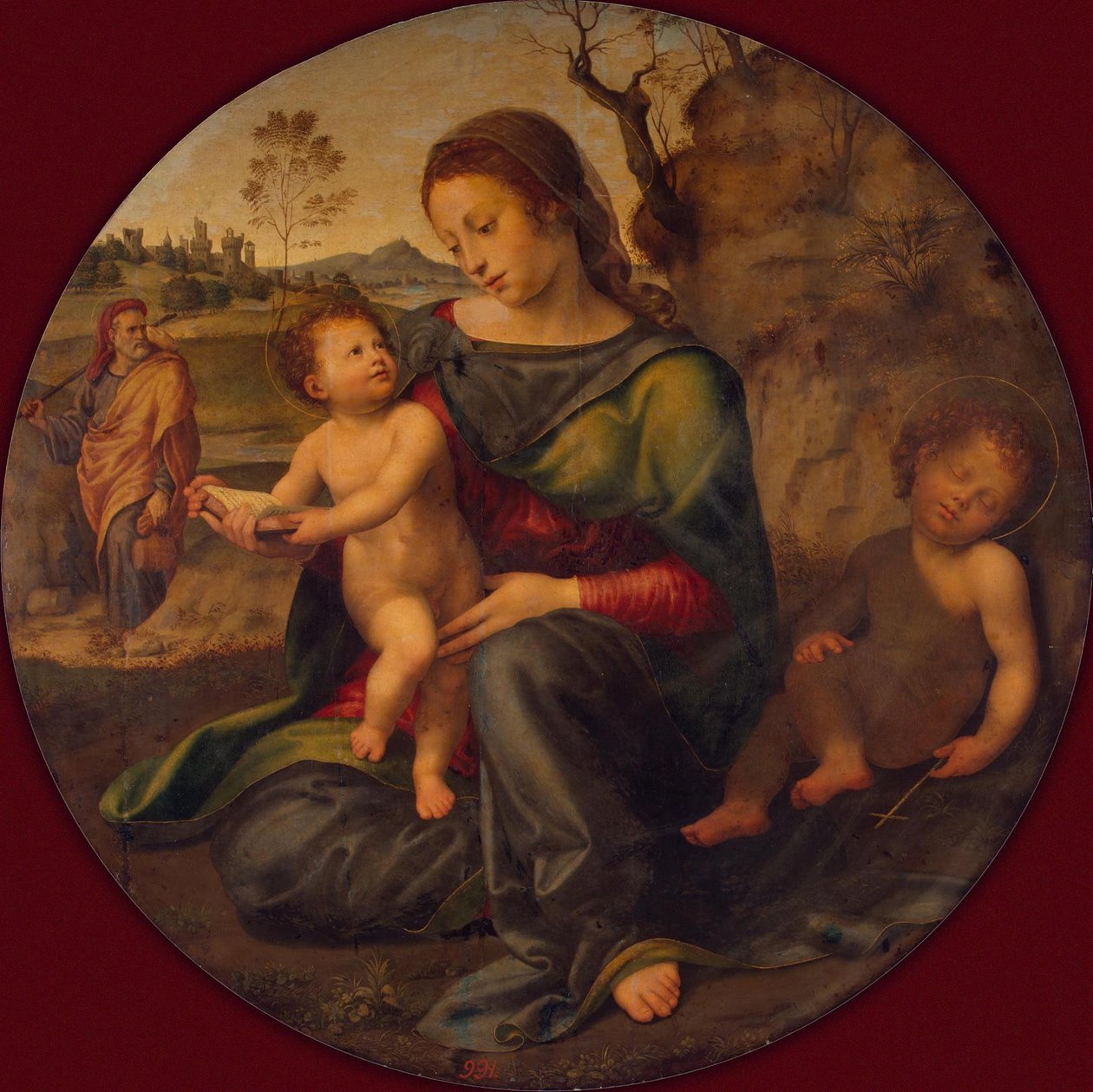 Święta Rodzina z młodym Janem Chrzcicielem, ok. godz. 1520 autorstwa Giuliano Bugiardini
