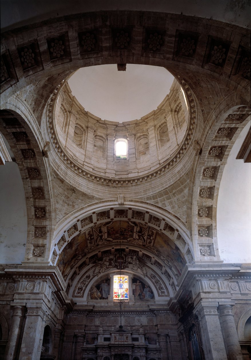 Widok wnętrza kościoła San Biagio (1518-1545) autorstwa Giuliano Giamberti da Sangallo