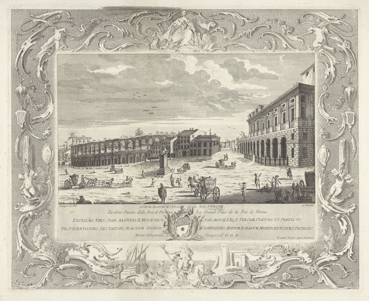 Piazza Bra w Weronie autorstwa Giuliano Giampiccoli