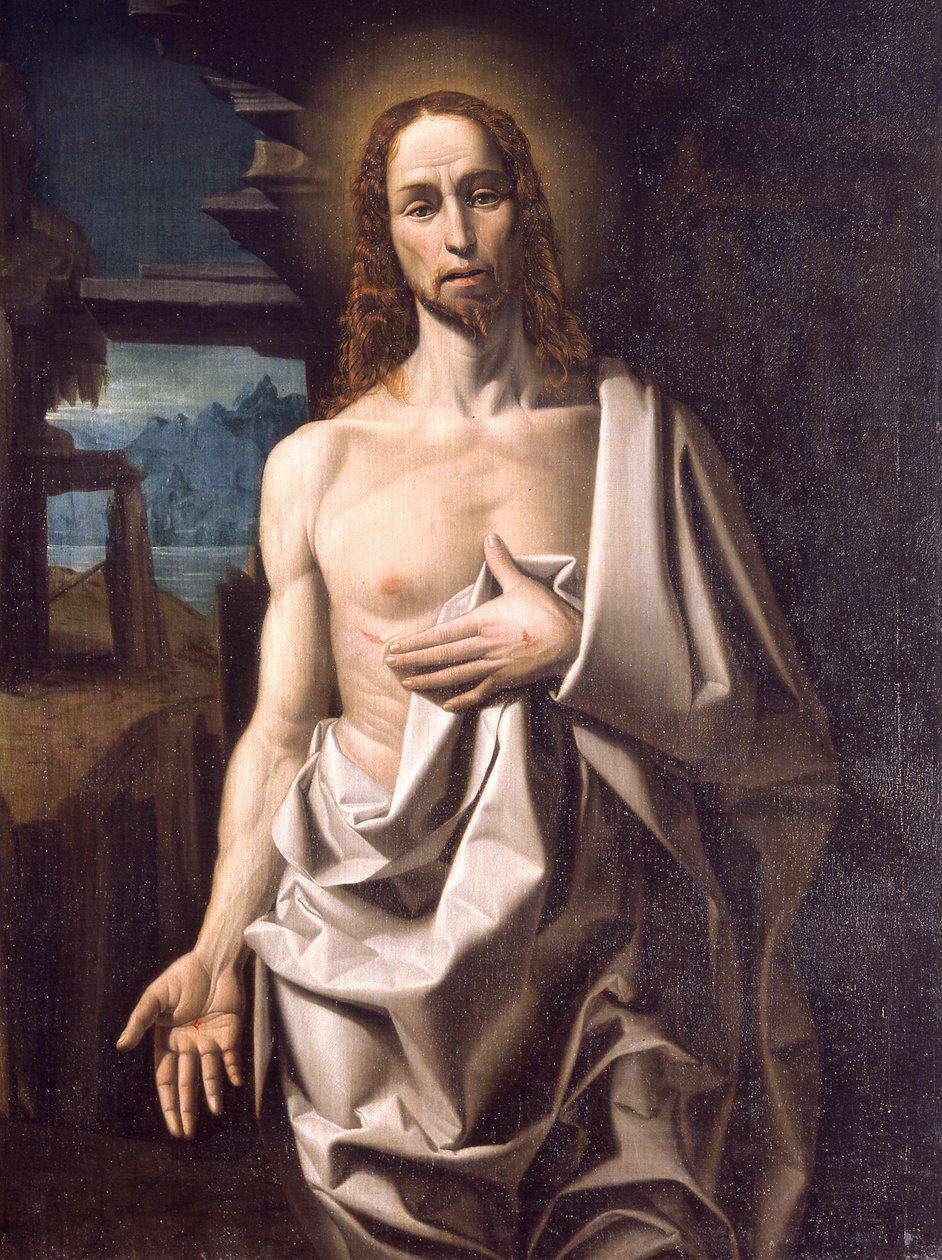 Chrystus Zmartwychwstały (olej na płótnie) autorstwa Giuliano Pozzobonelli