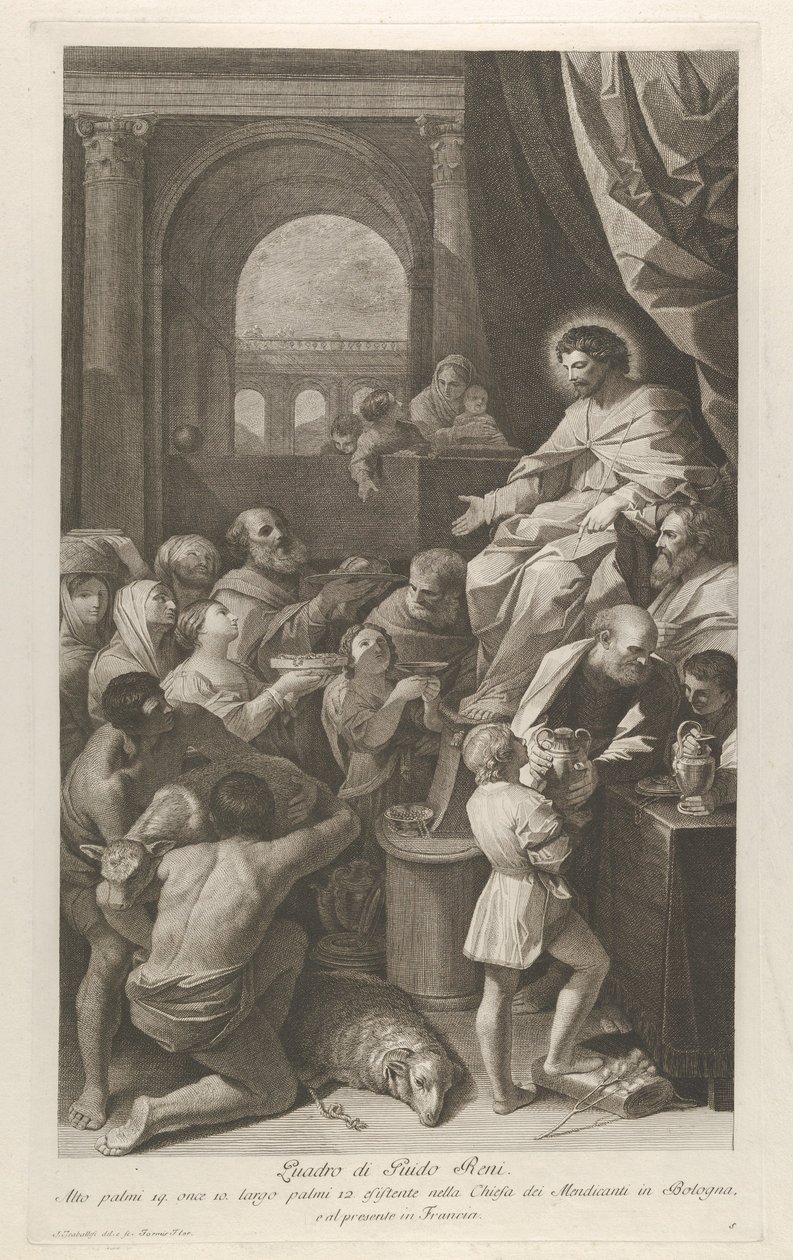 Święty Hiob siedzący po prawej stronie otrzymujący dary ludu..., ca. 1760-1800. autorstwa Giuliano Traballesi