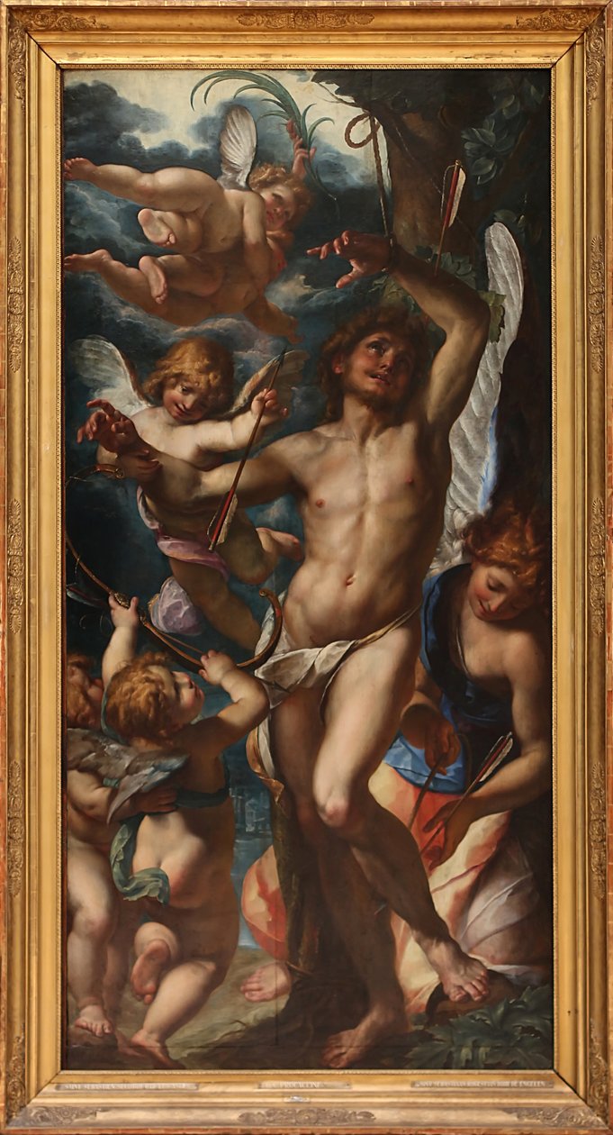 Święty Sebastian uratowany przez anioły autorstwa Giulio Cesare Procaccini