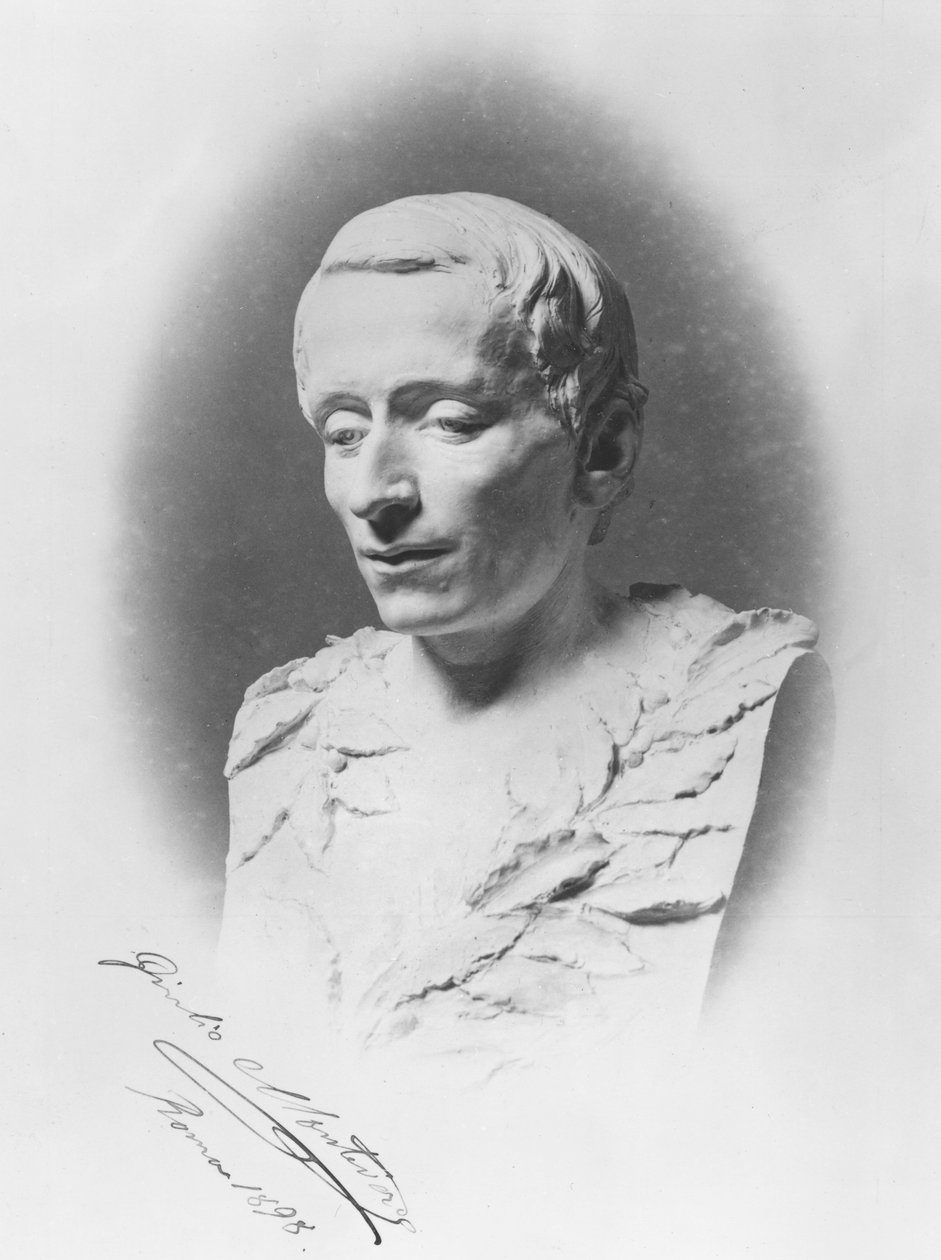 Popiersie Giacomo Leopardi, 1895 (marmur) autorstwa Giulio Monteverde