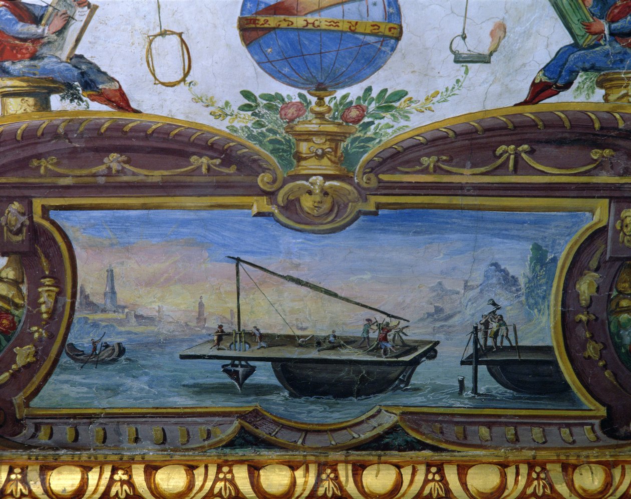Urządzenie do pogłębiania morza, Stanza della Mattematica, 1587-1609 autorstwa Giulio Parigi