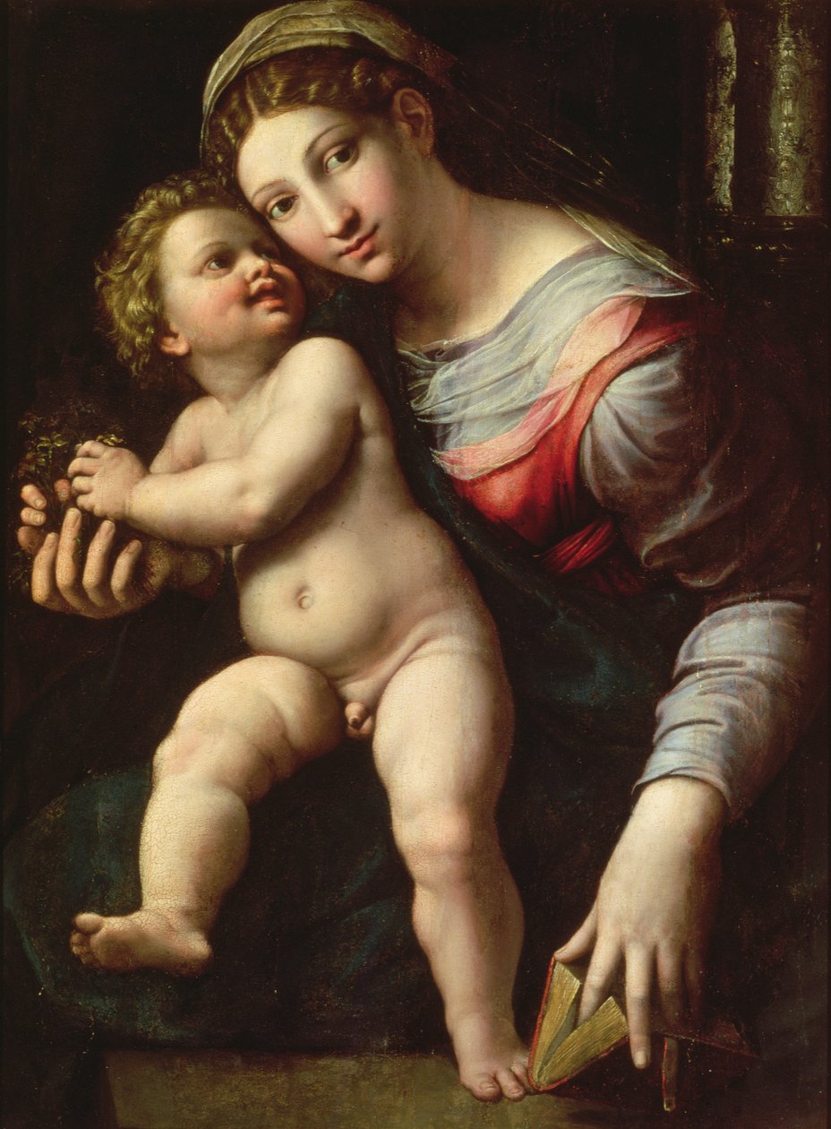 Madonna z Dzieciątkiem, ok. 1530-40 (panel) autorstwa Giulio Romano