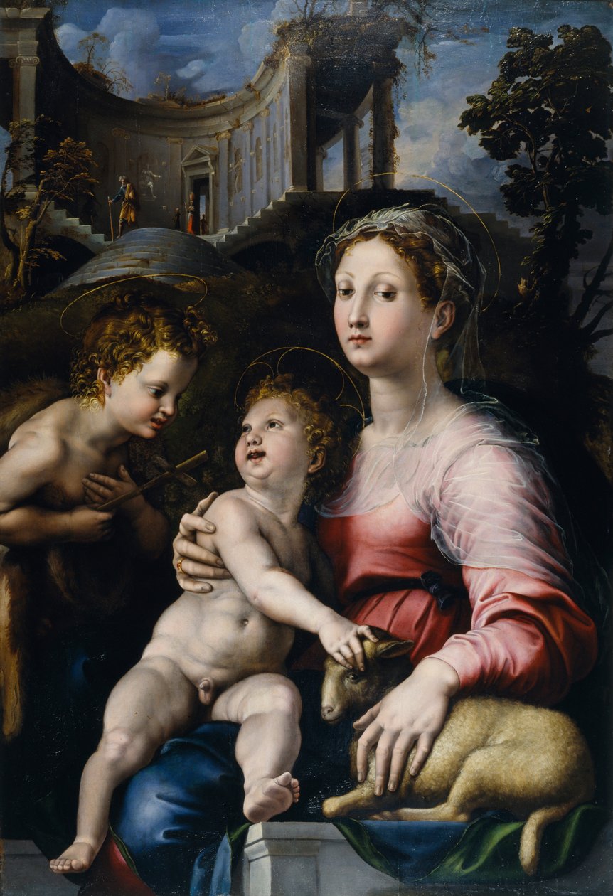 Madonna z Dzieciątkiem ze św. Janem Chrzcicielem autorstwa Giulio Romano