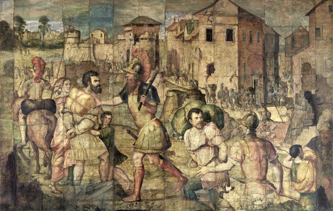 Więźniowie (tempera na papierze) autorstwa Giulio Romano