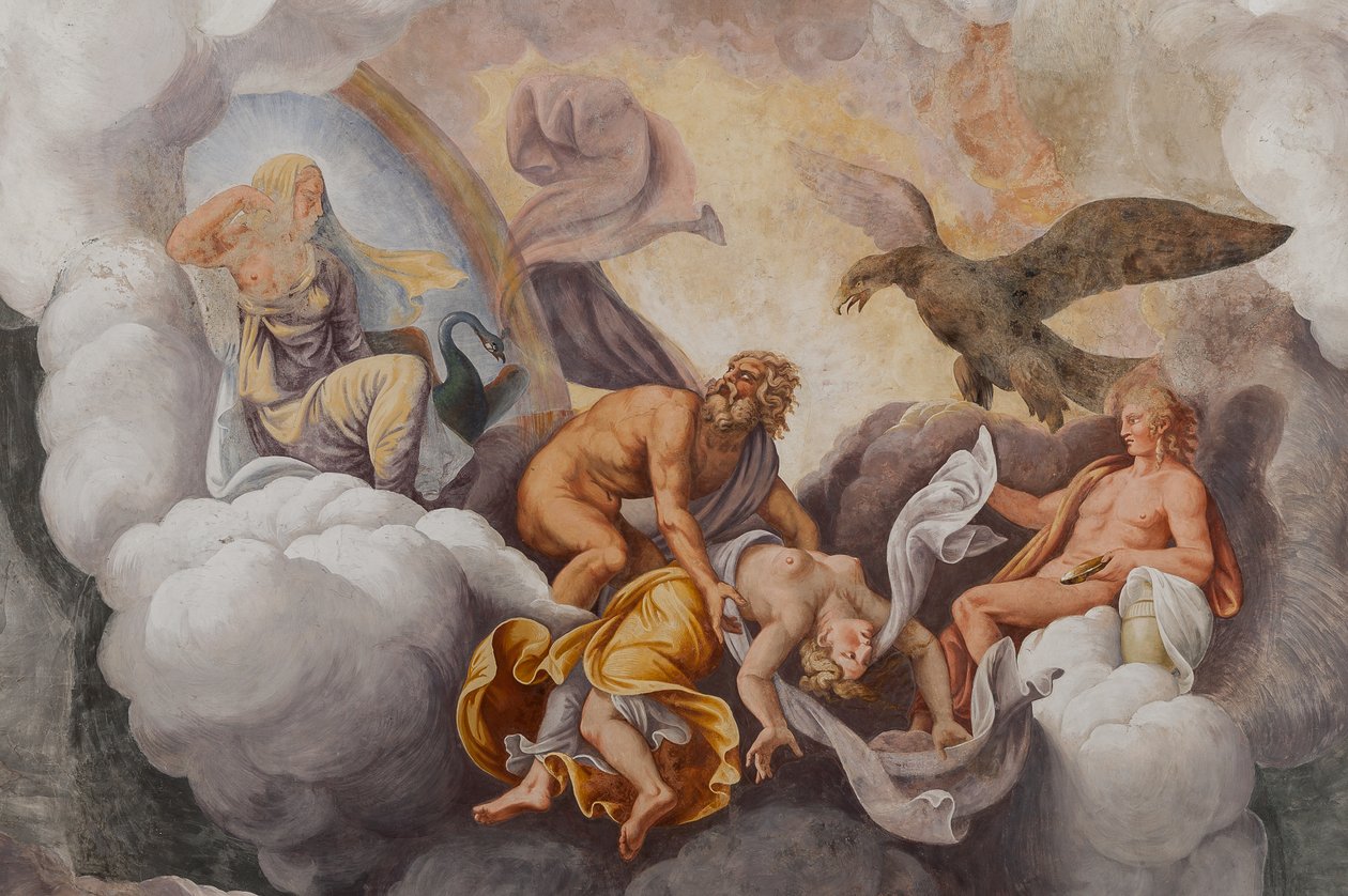 Bogowie Olimpu, Koń Trojański, Komnata Troi (Sala di Troia) autorstwa Giulio (and workshop) Romano