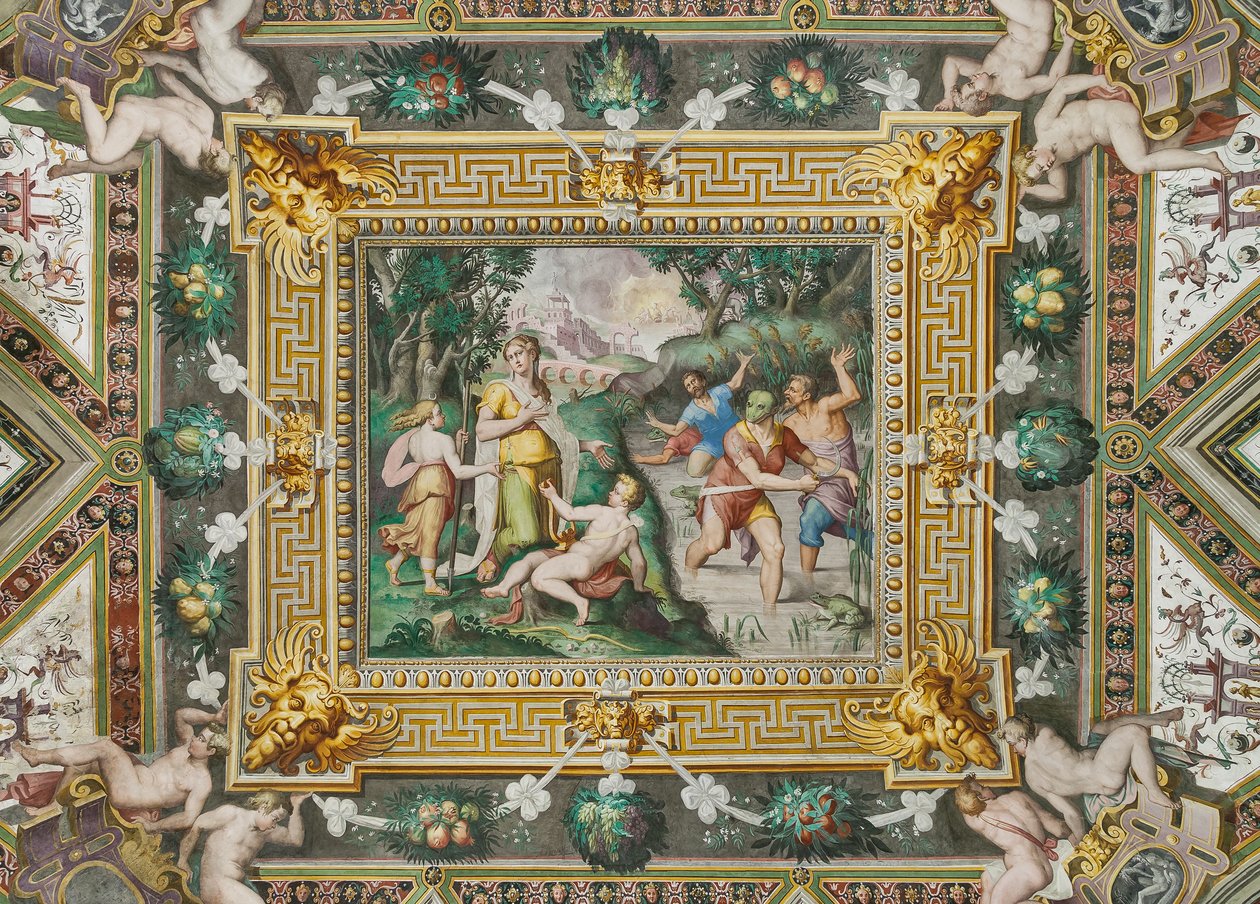 Sala Latony: Bogini, Rocca dei Rossi, San Secondo, Parma, Włochy autorstwa Giulio (school of) (attr.to) Romano