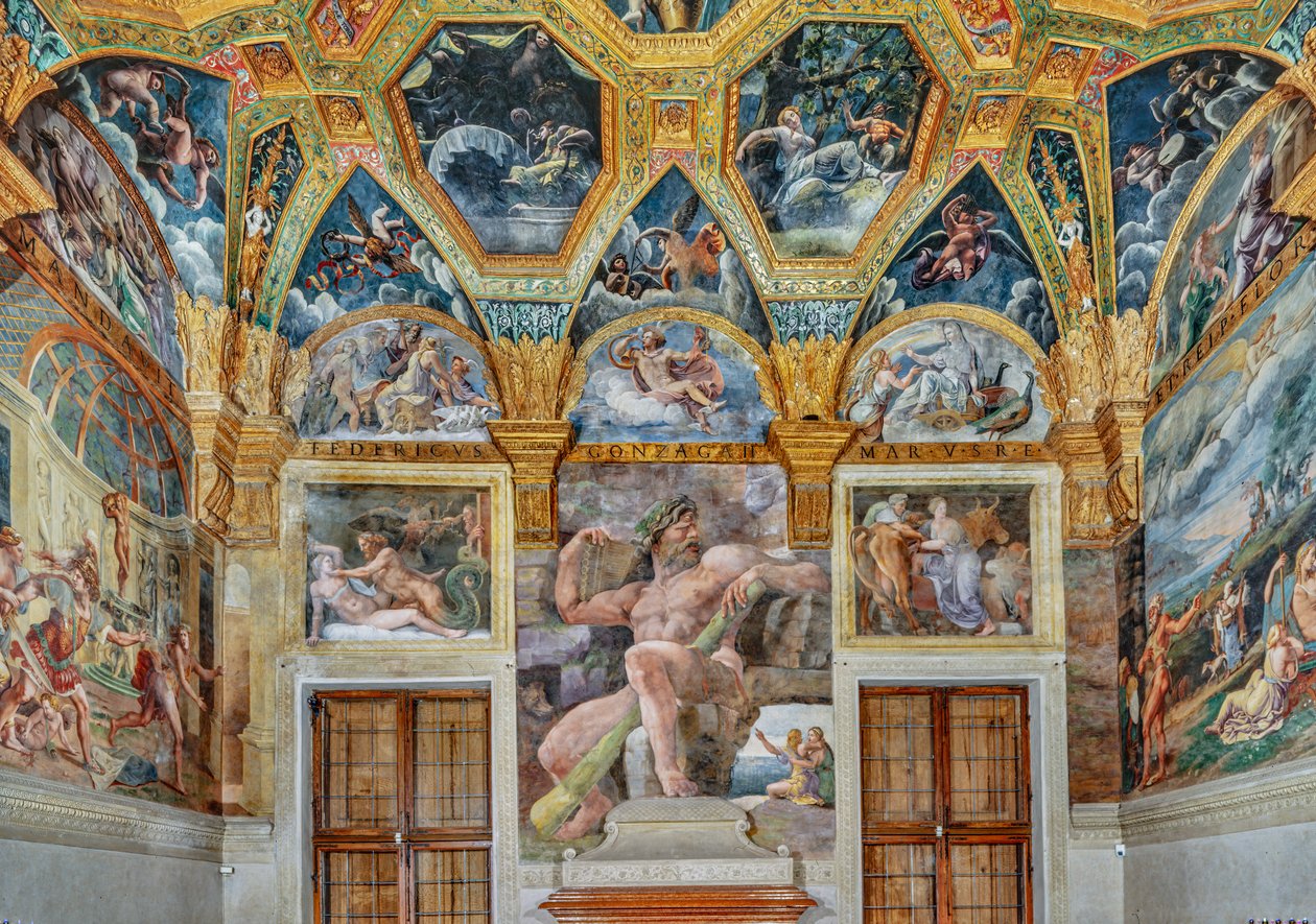 Pokój Psyche: widok na ścianę wschodnią (fresk) autorstwa Giulio (workshop of) Romano