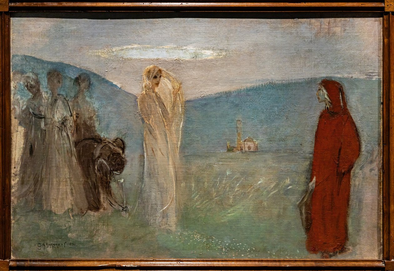 Dante i Beatrycze autorstwa Giulio Aristide Sartorio