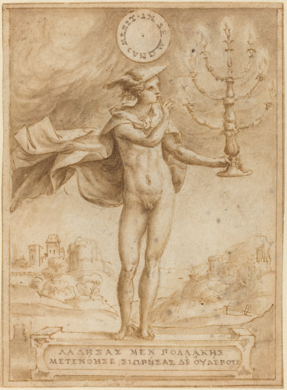 Studium dla Harpokratesa (Silence God Cole) autorstwa Giulio Bonasone