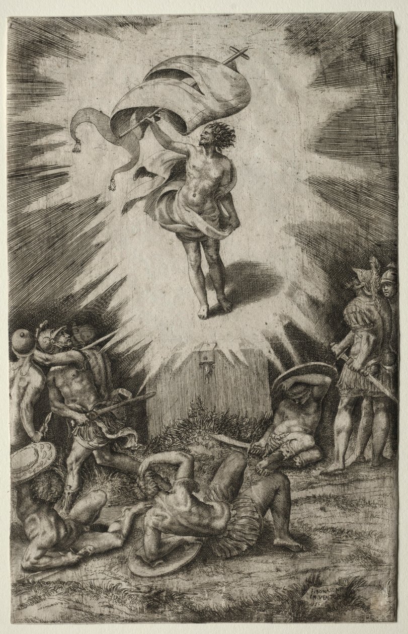 Zmartwychwstanie, 1561. autorstwa Giulio Bonasone