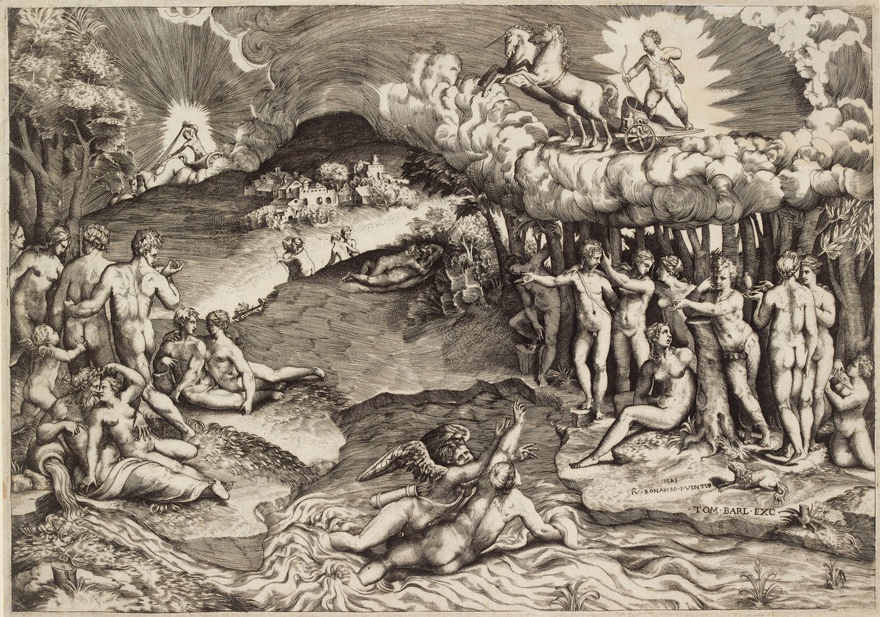 Triumf miłości, 1545 autorstwa Giulio Bonasone