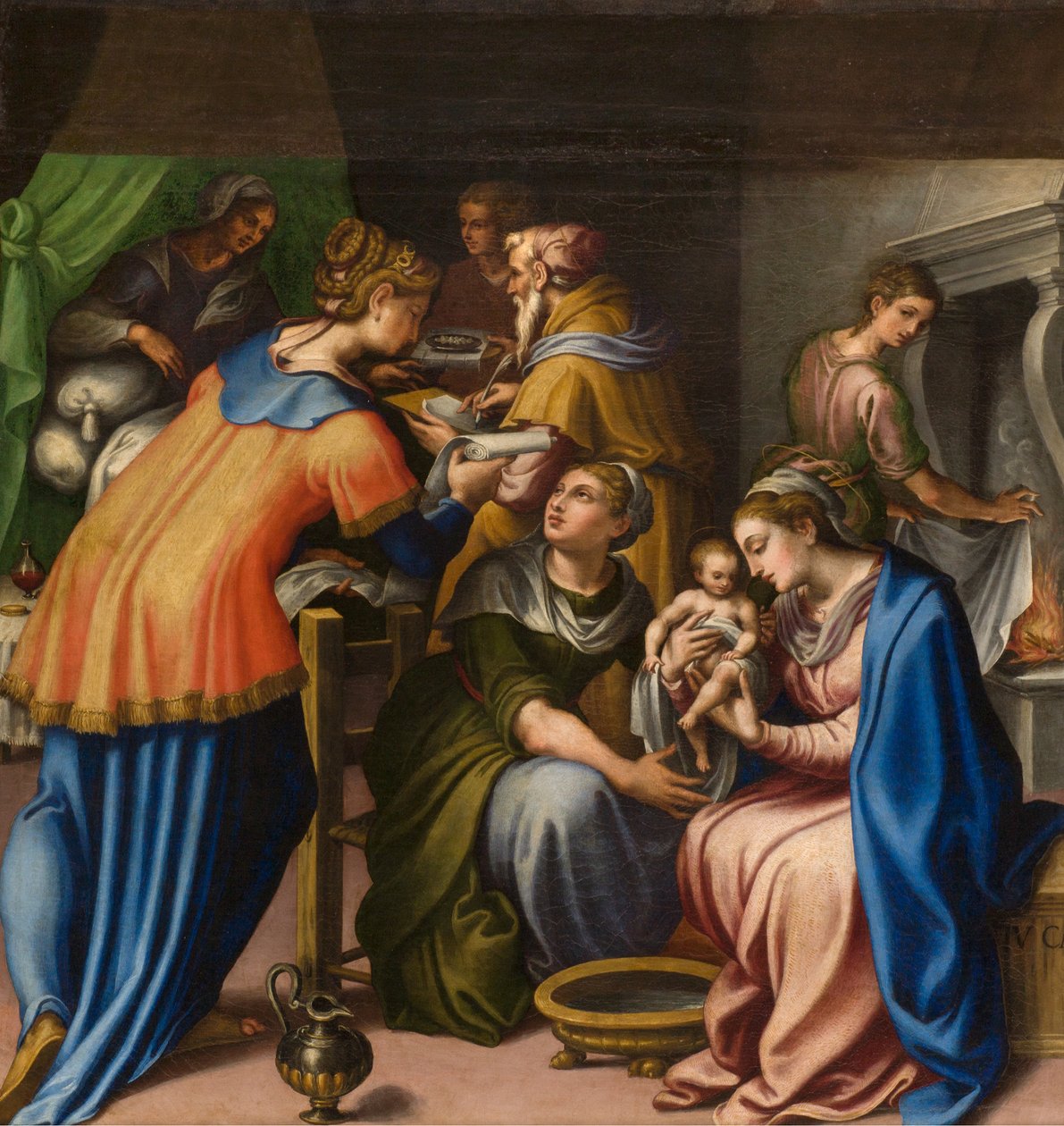 Kaplica Matki Bożej Ludowej, pierwsze przęsło strona północna, Giulio Campi, Narodziny Chrzciciela 1569 autorstwa Giulio Campi