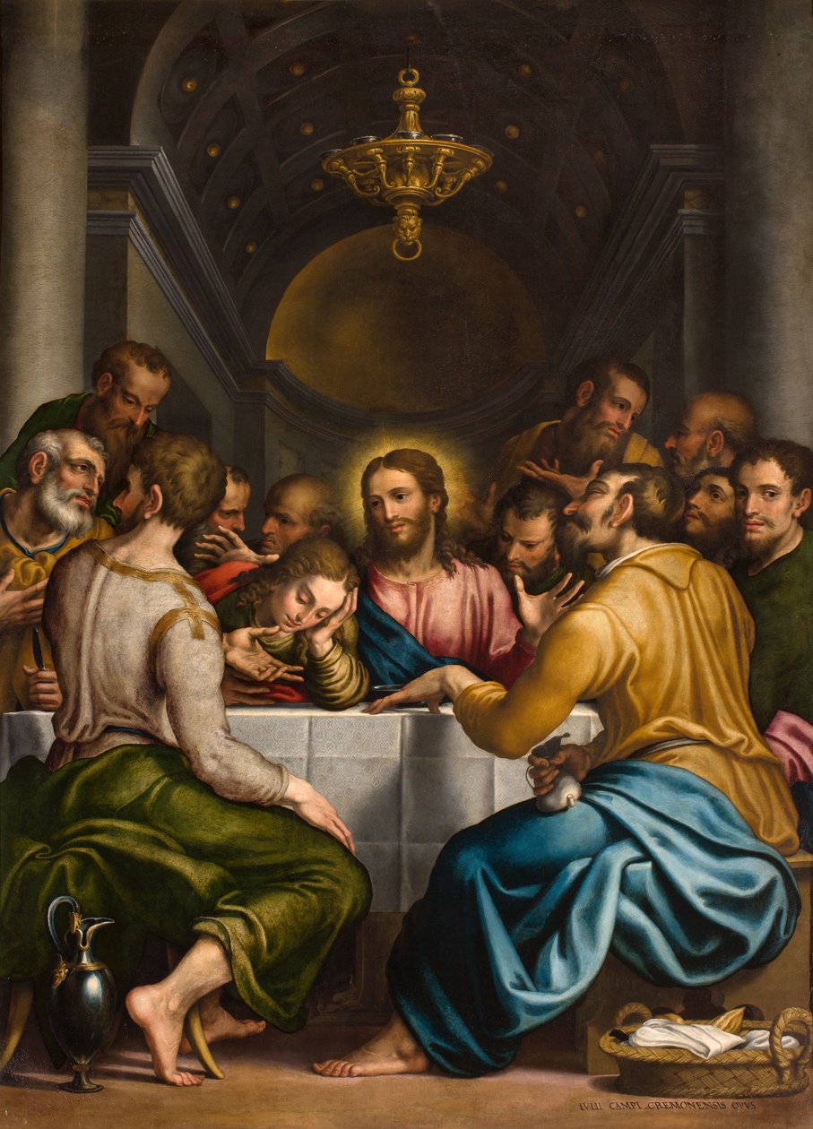 Kaplica Sakramentu SS, II przęsło strona północna, Giulio Campi, Ostatnia Wieczerza 1569 autorstwa Giulio Campi