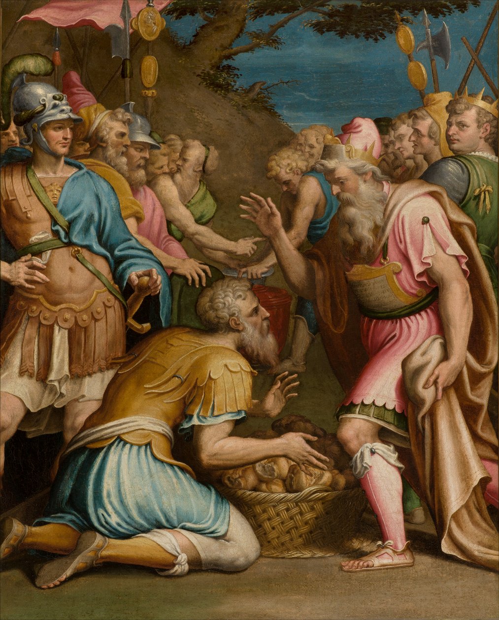 Kaplica SS Sakramentu, drugie przęsło od strony południowej, Giulio Campi, Ofiara Melchizedeka 1569 autorstwa Giulio Campi
