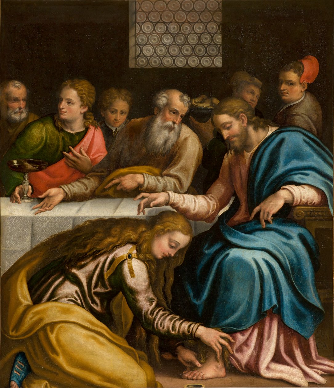 Kaplica SS Sacramento, Giulio Campi, Kolacja w domu Szymona 1569 autorstwa Giulio Campi