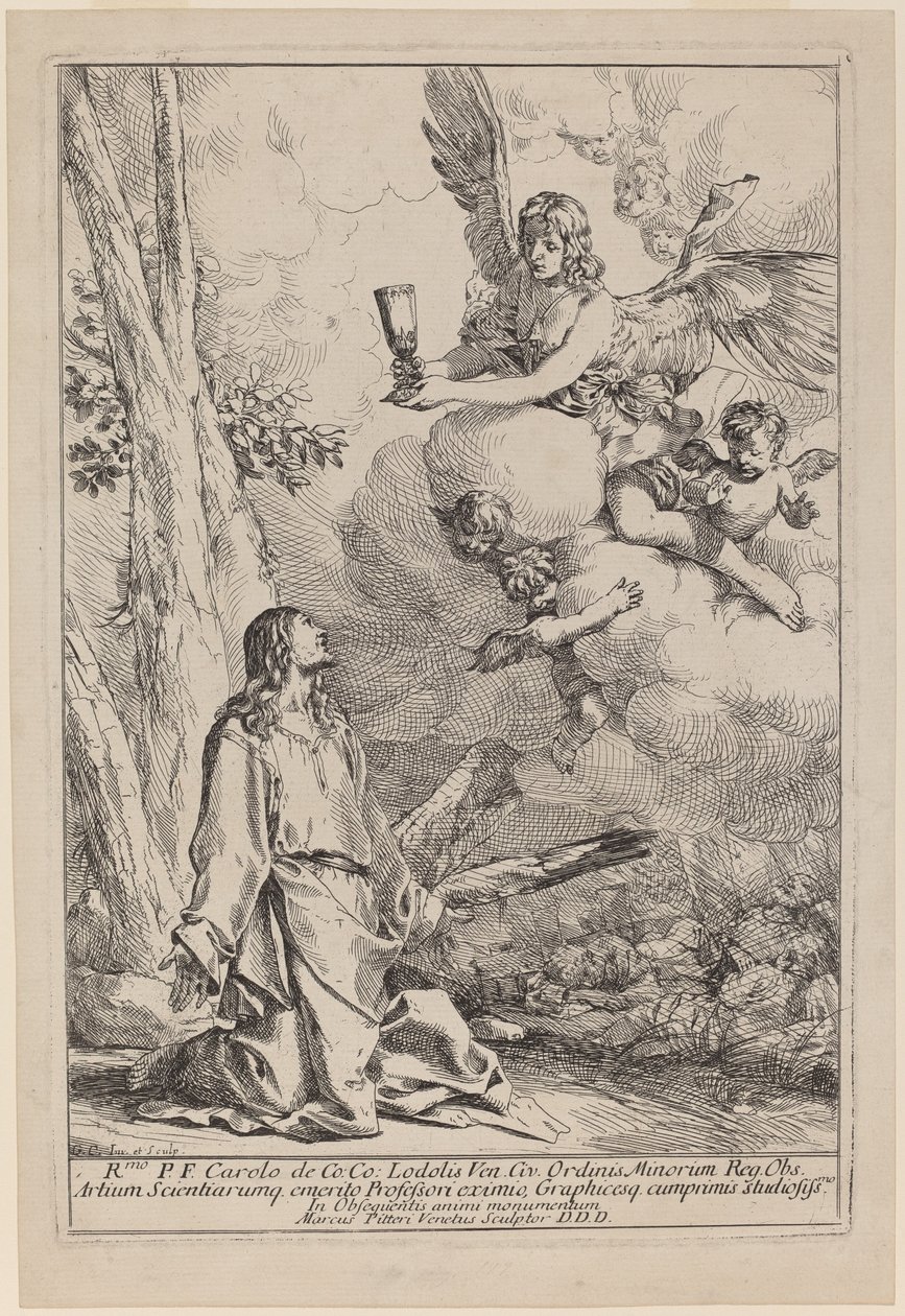 Chrystus na Górze Oliwnej autorstwa Giulio Carpioni