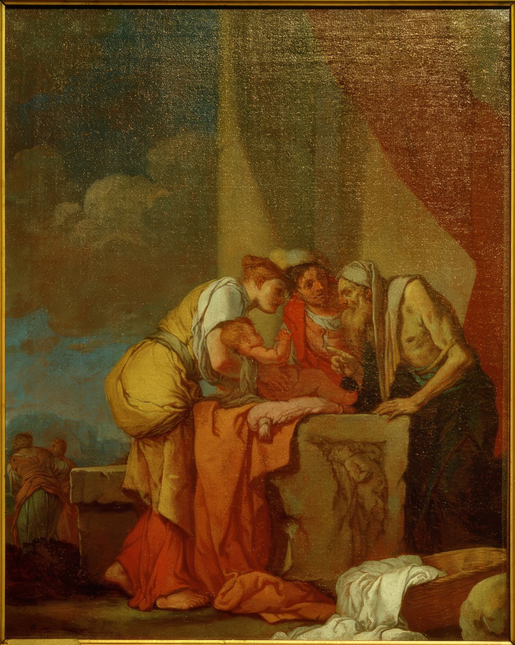 Tiresias weissagt Narziss autorstwa Giulio Carpioni