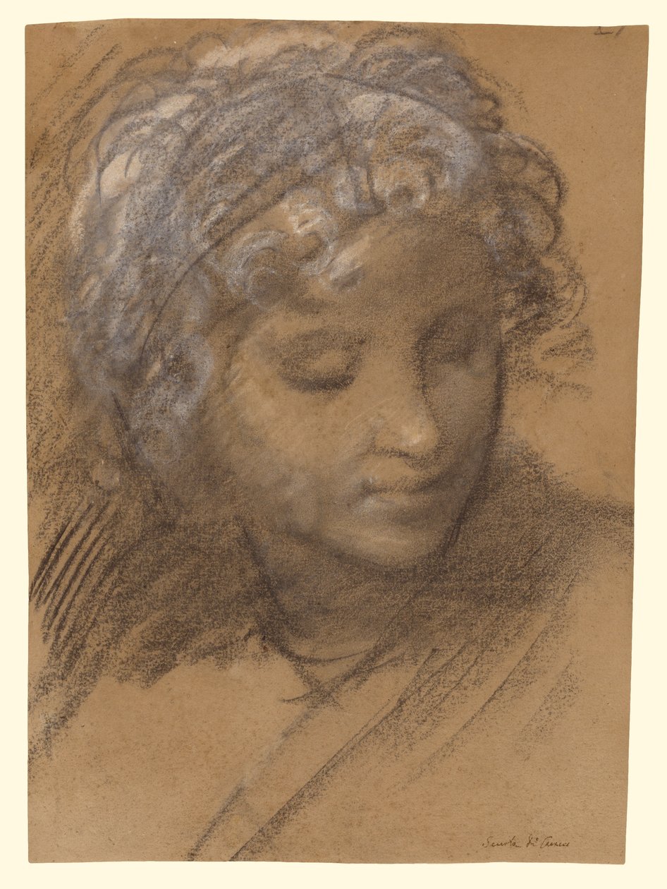 Głowa postaci kobiecej (recto); Akt kobiecy (verso) autorstwa Giulio Cesare Procaccini